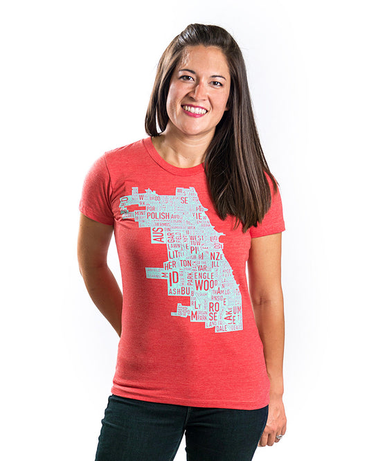 Chicago Neighborhood Map Tshirt