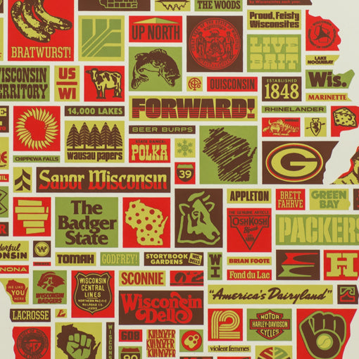 Wonderful Wisconsin 18" x 24" Screen Print