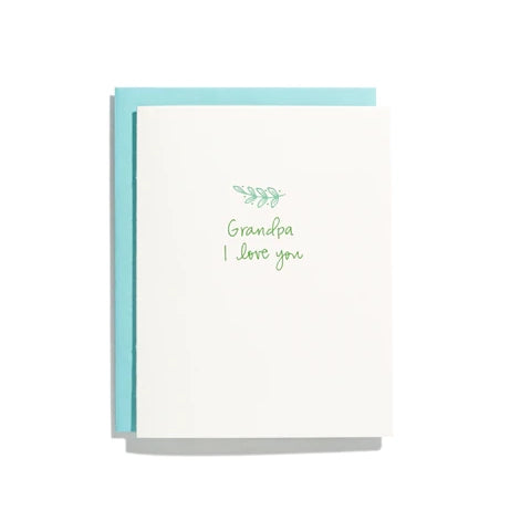 Grandpa I Love You Letterpress Father's Day Card
