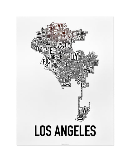 Los Angeles Neighborhood Map Poster