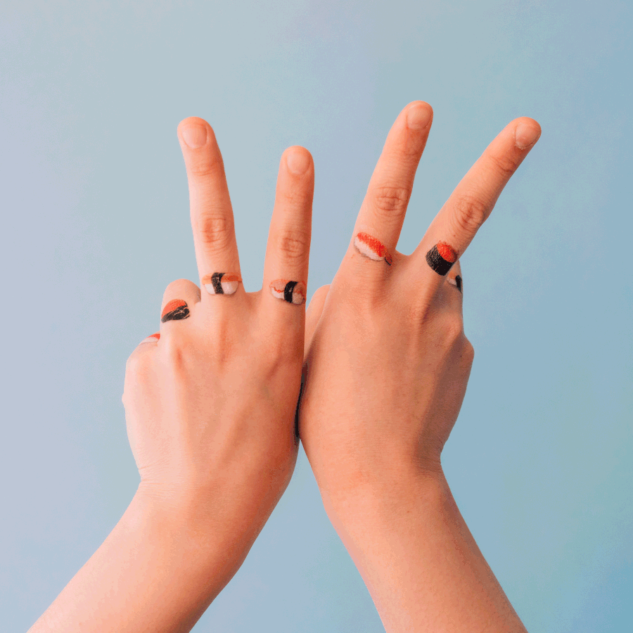 Sushi Platter Temporary Tattoo (Pack of 2)