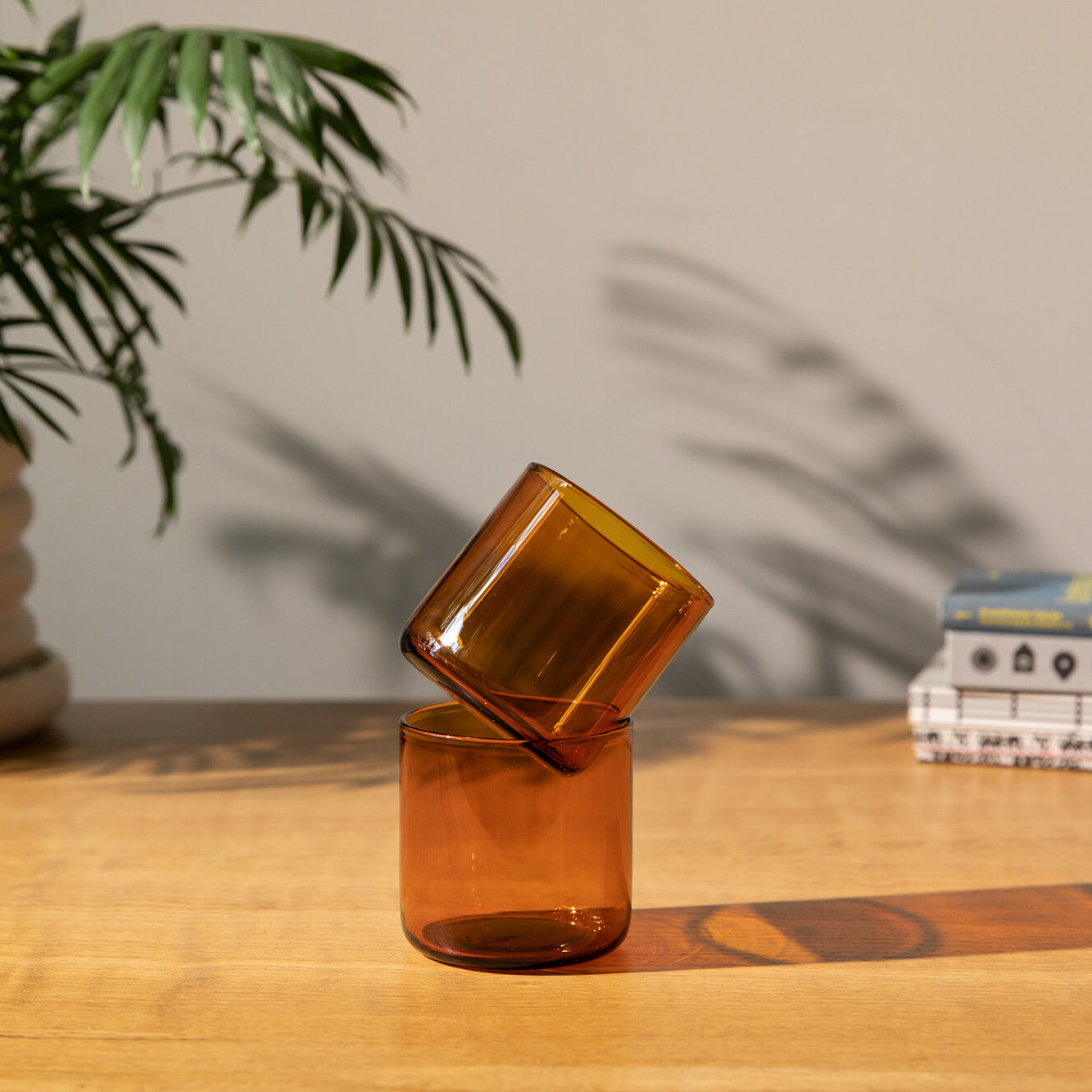 Amber Cocktail or Rocks Glasses (Set of 2)