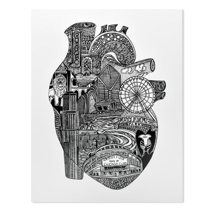 Anatomical Heart of Chicago Print