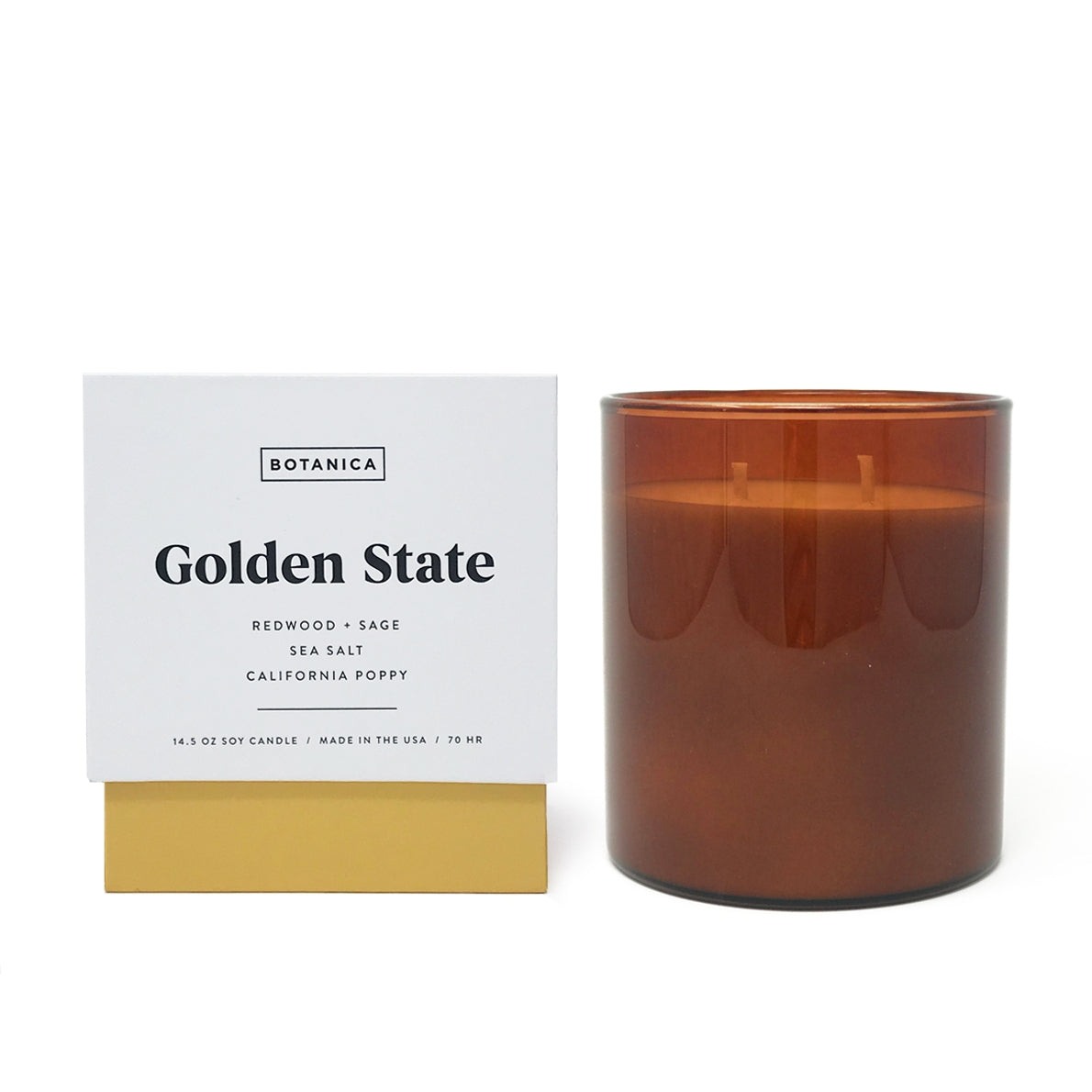 Golden State Redwood, Sage, Sea Salt & Poppy Soy Wax Glass Candle