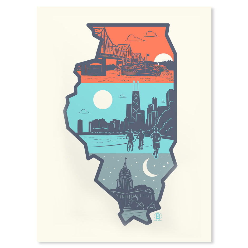 Layers of Illinois Illustrated Print