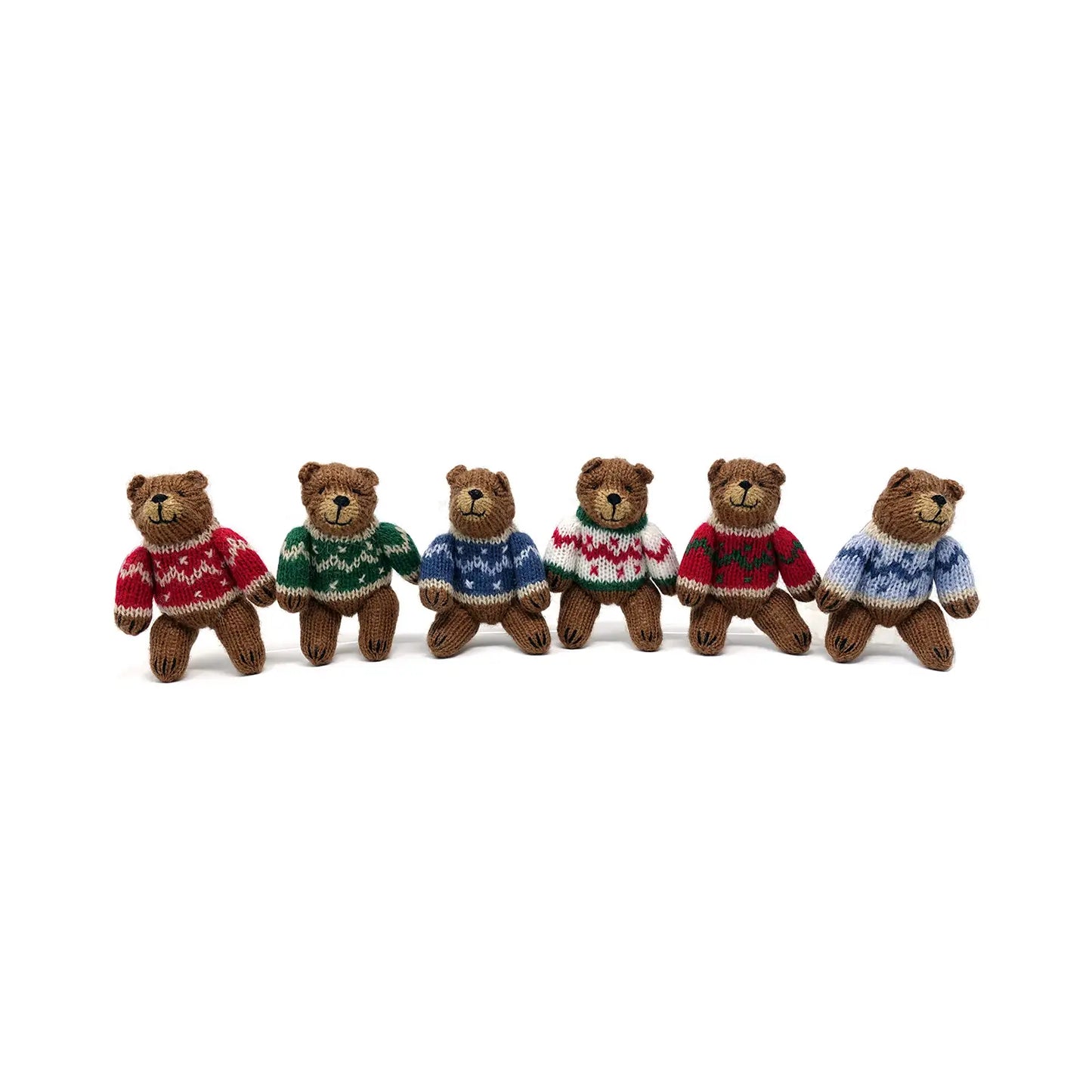 Brown Bear Knit Holiday Ornament
