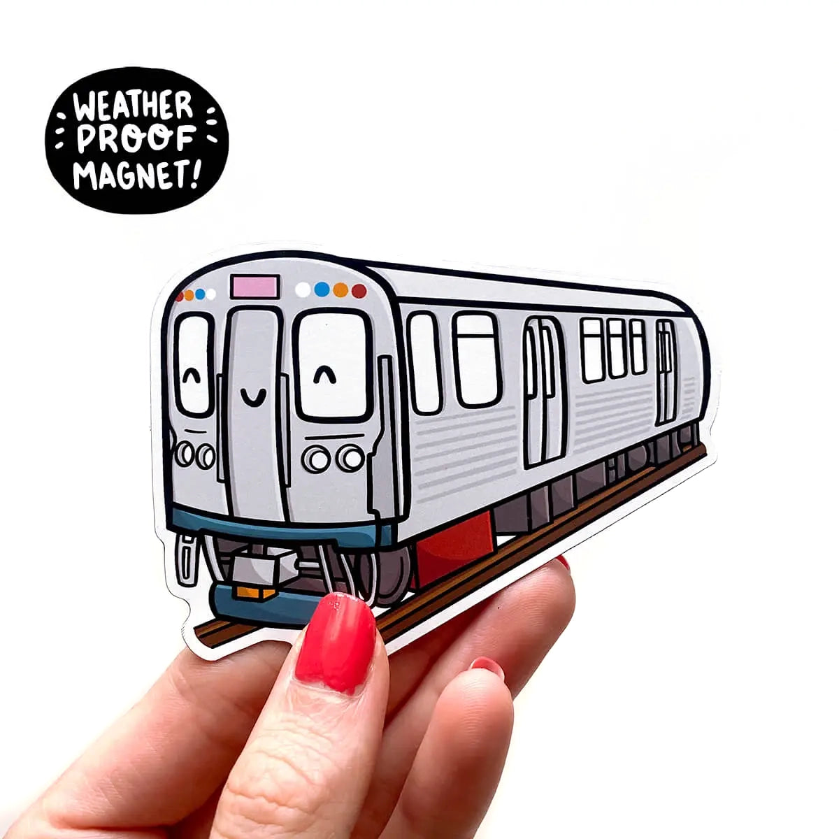 Chicago CTA El Train Smiley Face Magnet