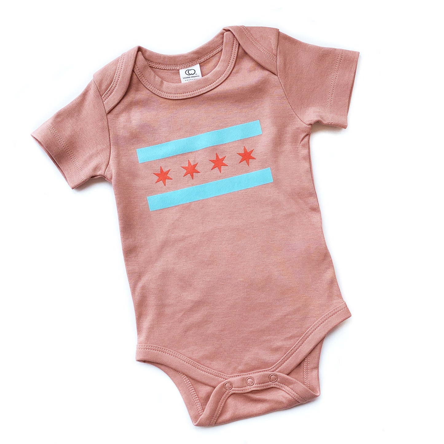 Chicago Flag Baby Organic Cotton Onepiece