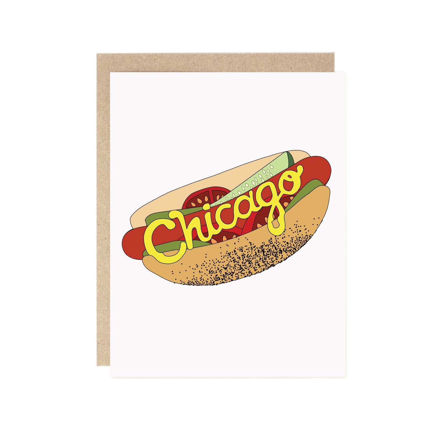 Chicago Hot Dog Illustrated Card