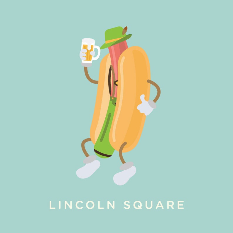 Chicago Neighborhood Hot Dogs 11" x 17" Print