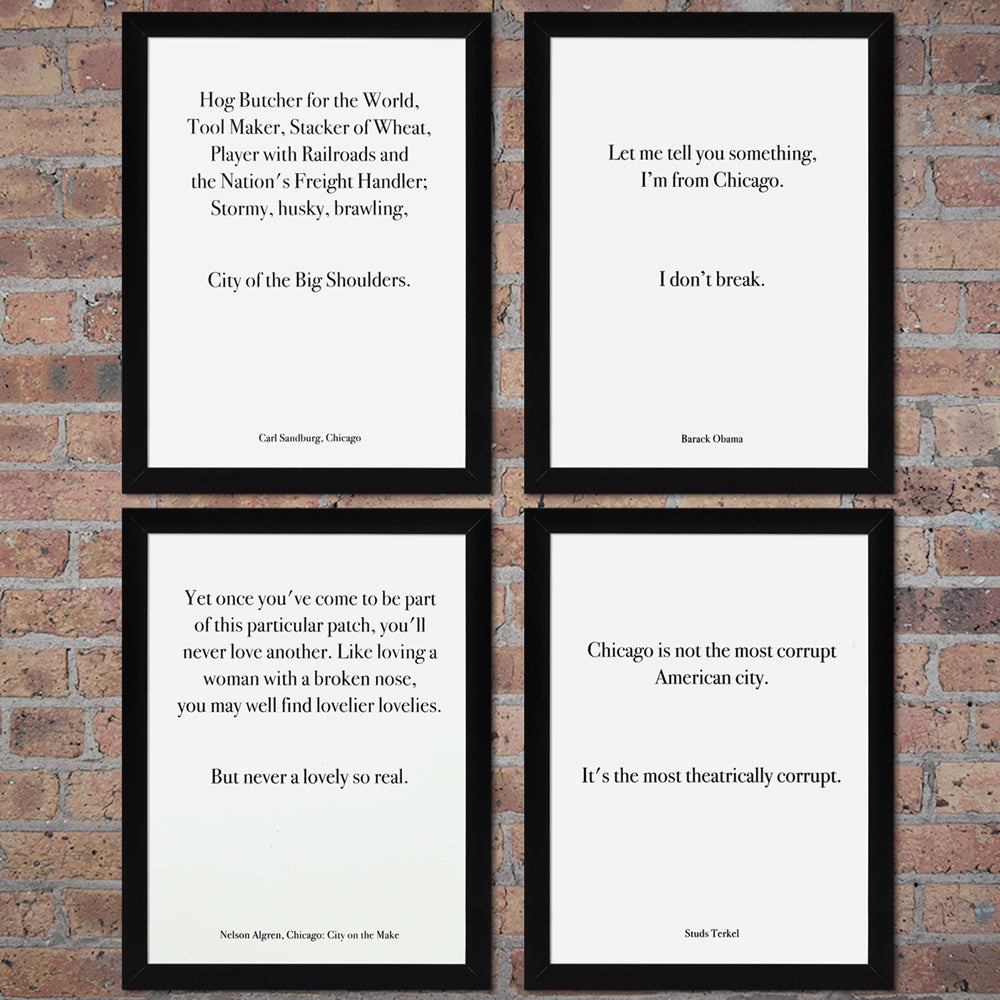 Chicago Nelson Algren Quote 9" x 12" Screen Print