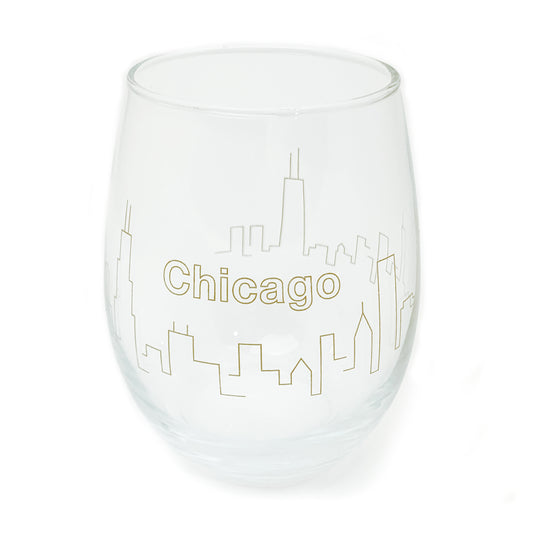 Chicago Skyline Wine Glass