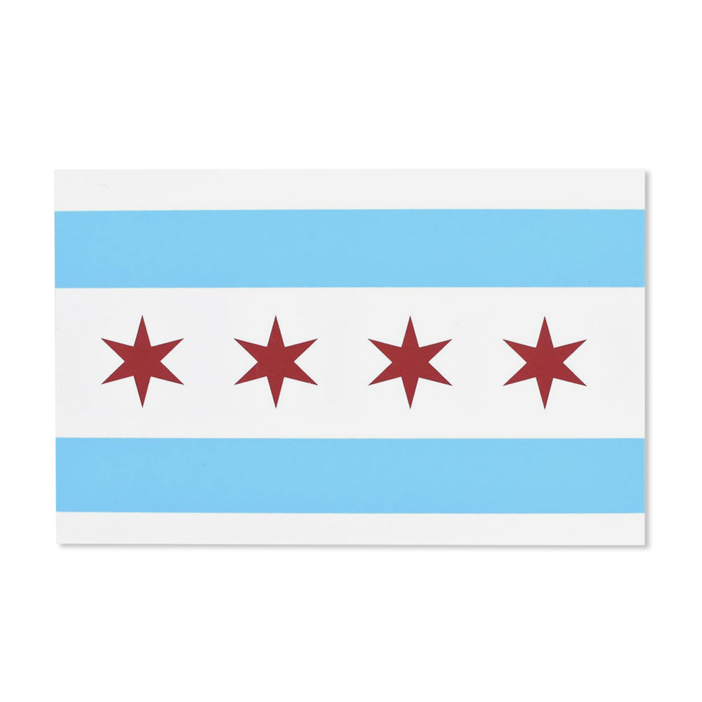 Chicago Flag Screen Printed Postcard