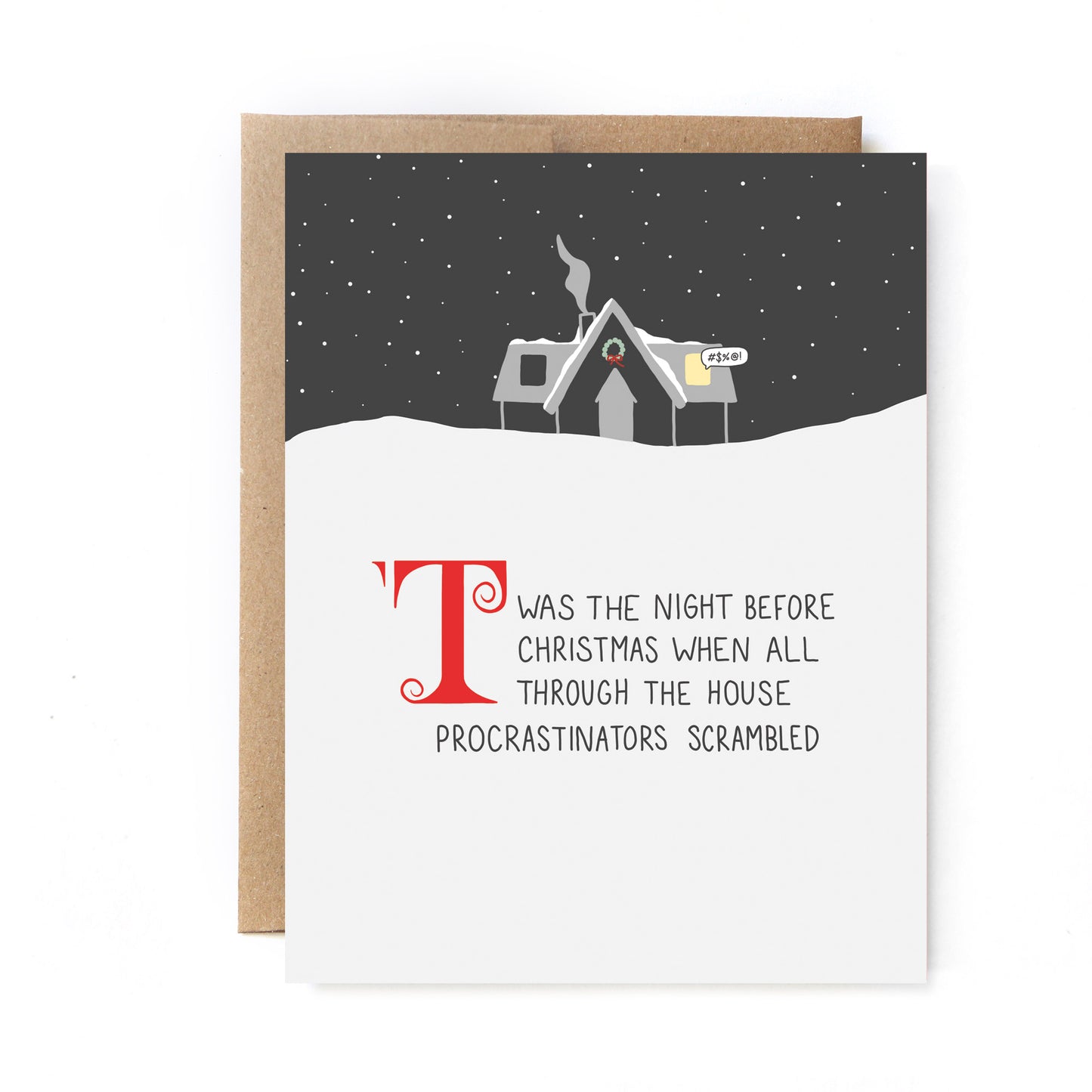 All Through the House Procrastinators Scrambled Holiday Card