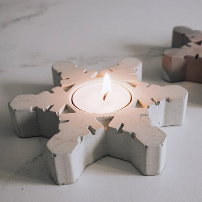 Concrete Snowflake Tea Light Candle Holder