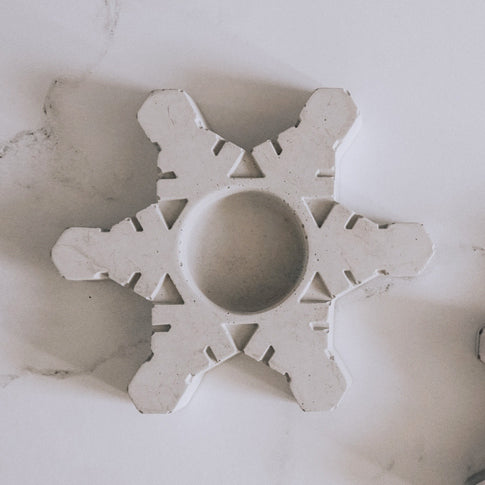 Concrete Snowflake Tea Light Candle Holder