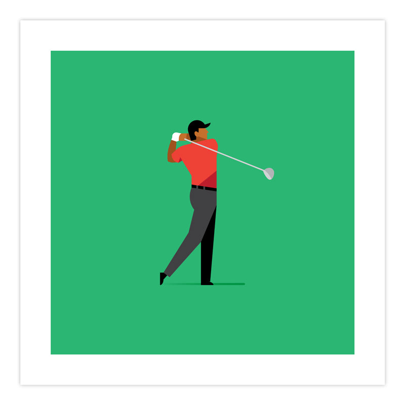 The Golfer in Red 12" x 12" Print