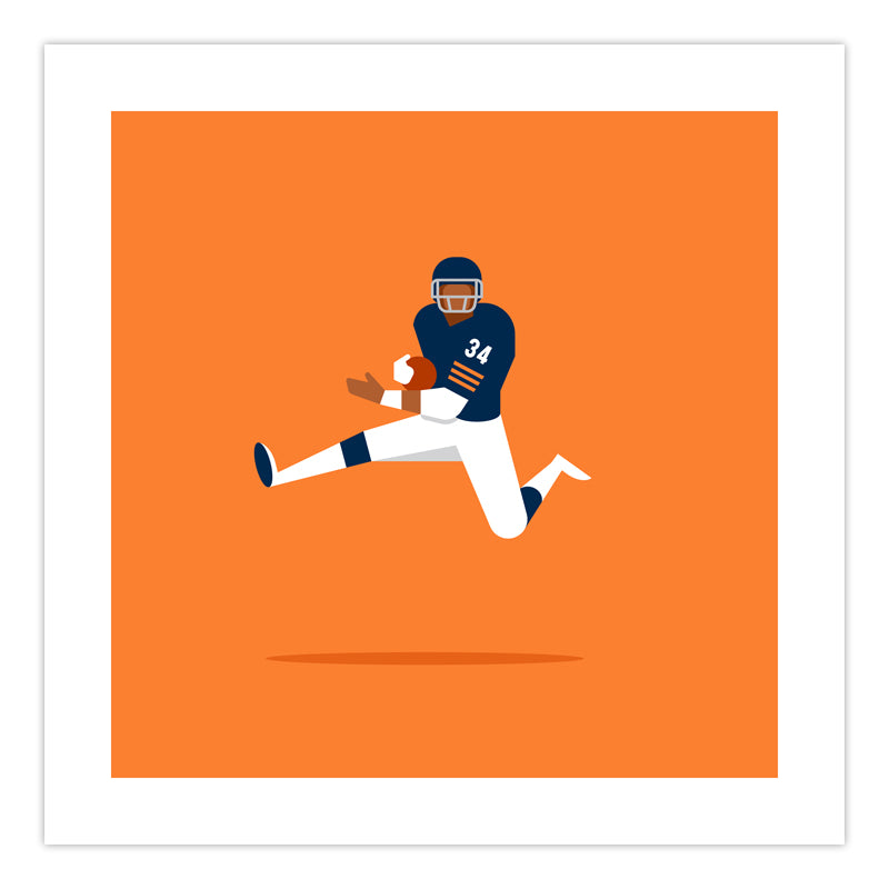 Running Back Chicago Football 12" x 12" Print