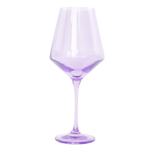 Handblown Lavender Purple Colored Wine Glass