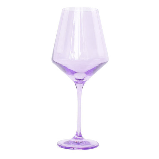 Handblown Lavender Purple Colored Wine Glass