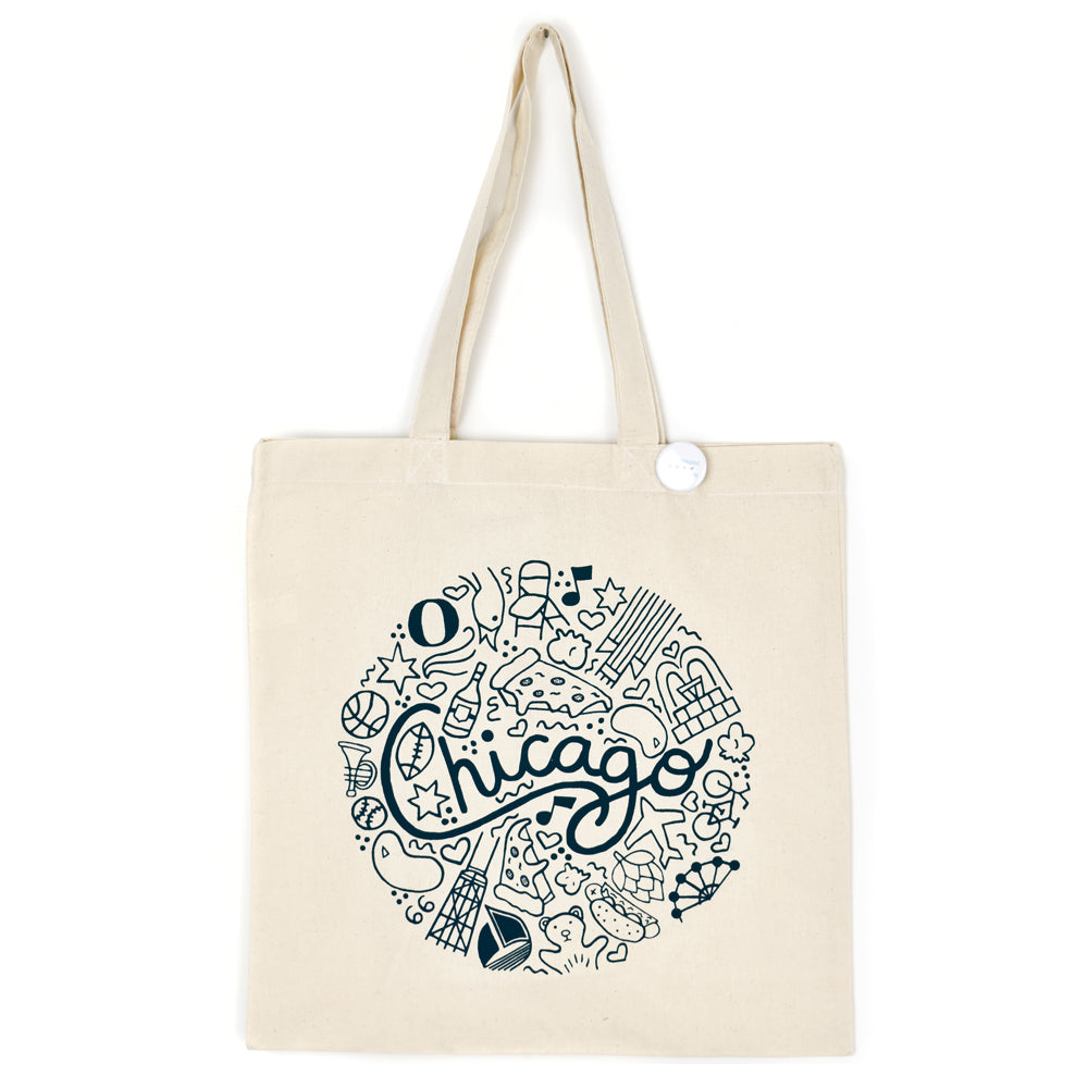 Chicago Things Circle Tote Bag