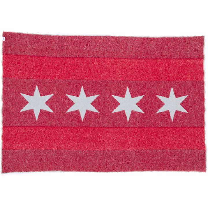 Chicago Flag Wool Blend Throw Blanket