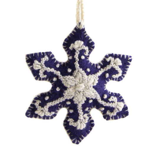Snowflake Embroidered Felt Ornament