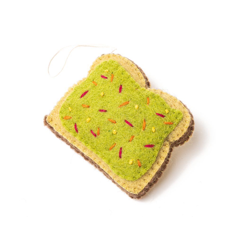 Avocado Toast Felt Ornament