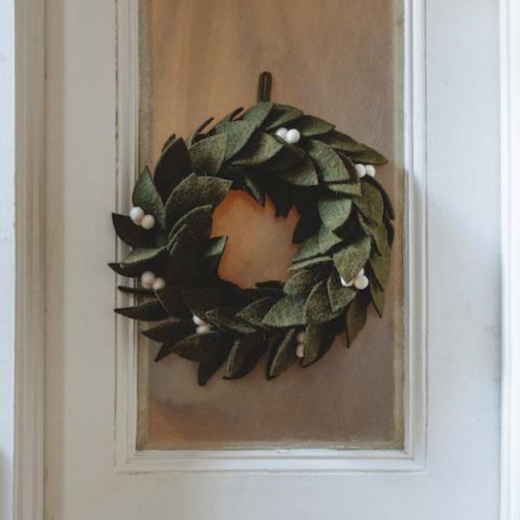 Fair Trade Felt Mistletoe Holiday Wreath
