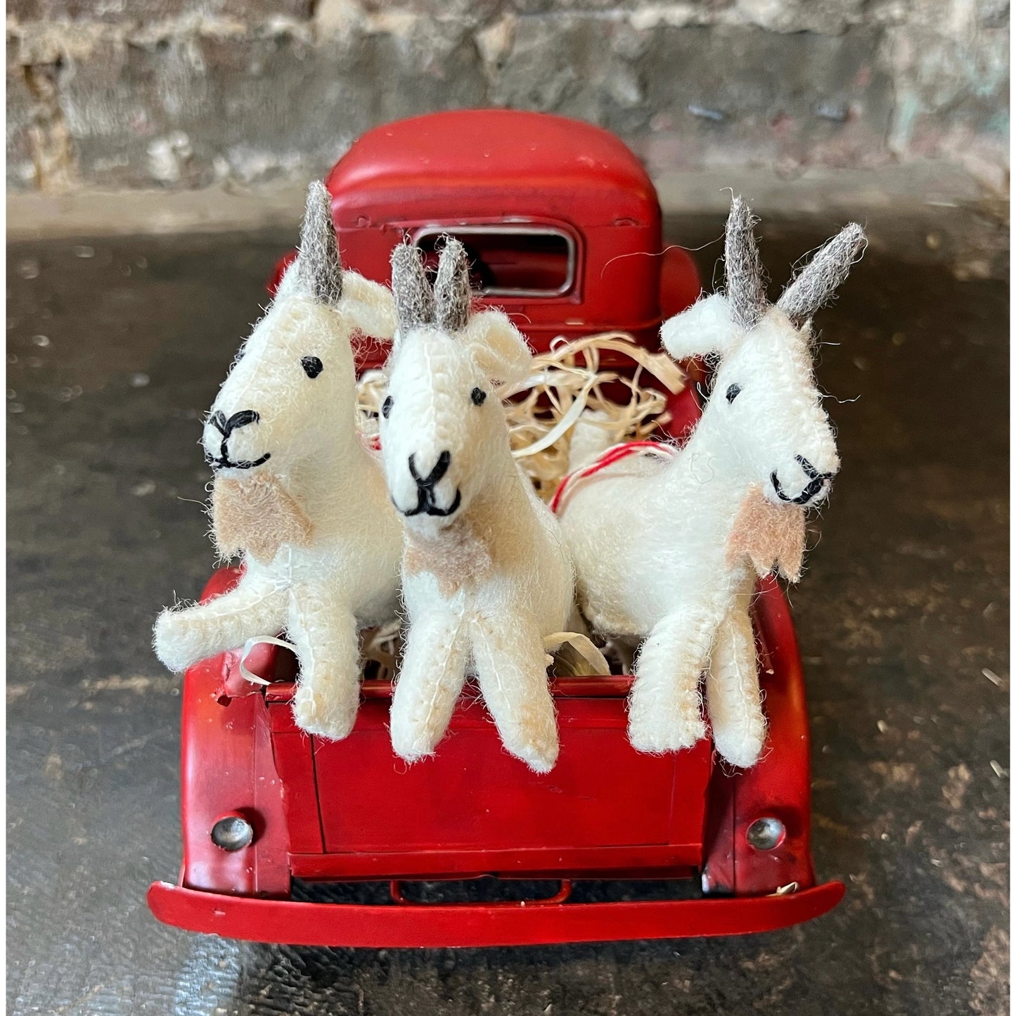 Goat Felt Wool Holiday Ornament