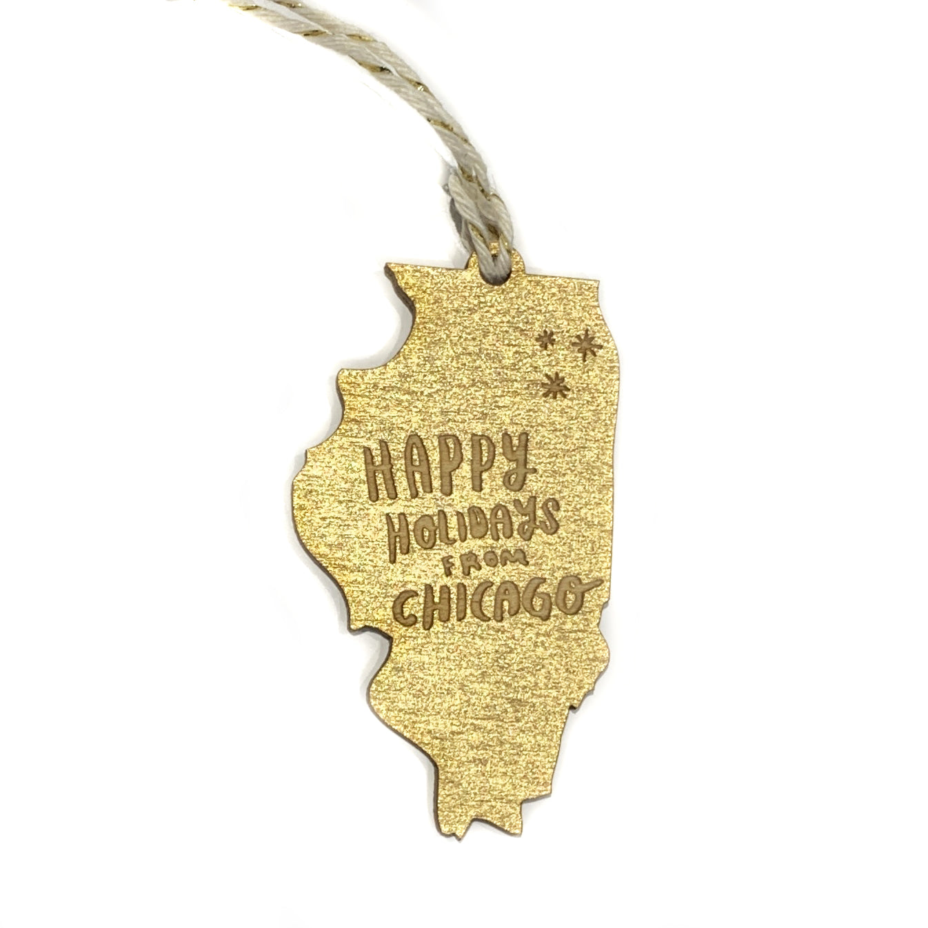 Happy Holidays from Chicago Illinois Wood Ornament