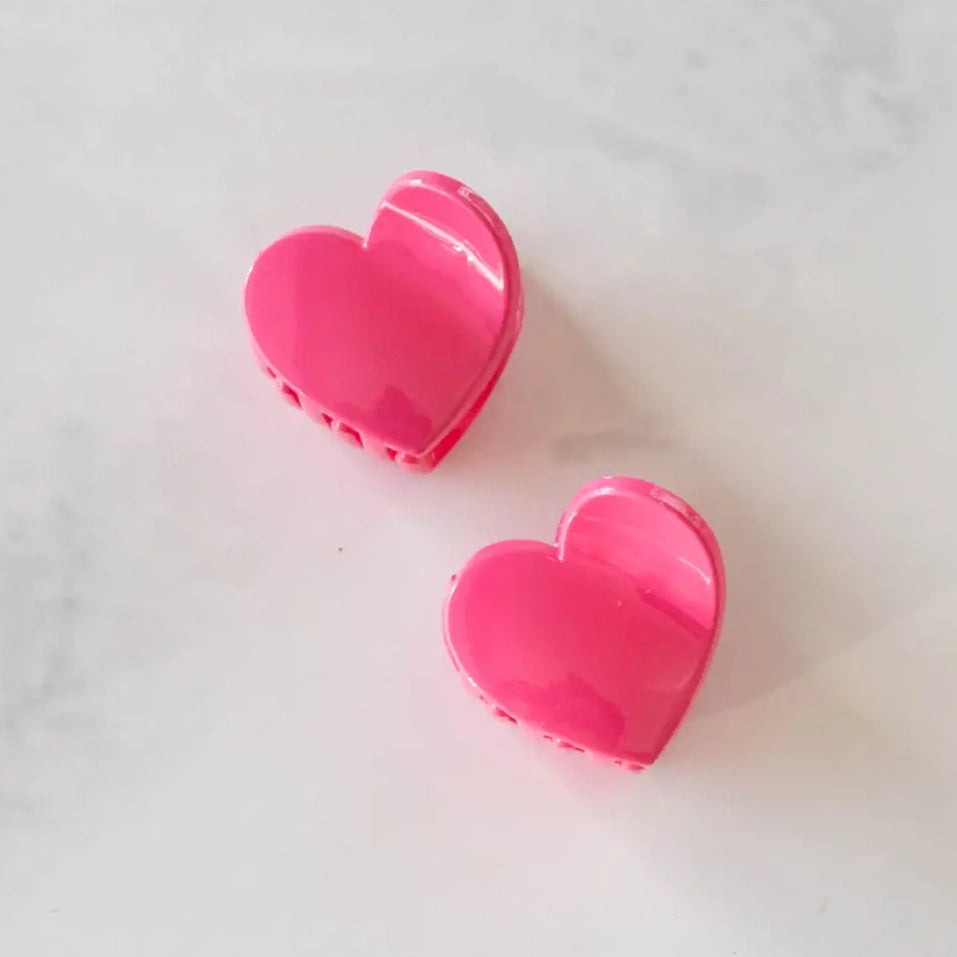 Heart 1.25" Mini Hair Clips (Set of 2)