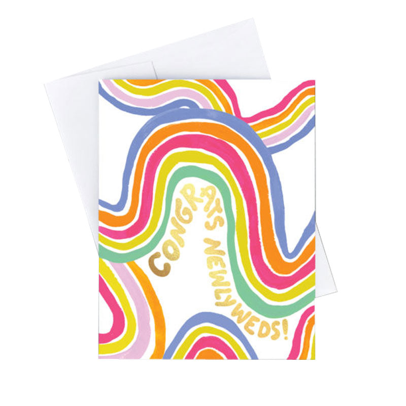 Groovy Newlyweds Congrats Wedding Card