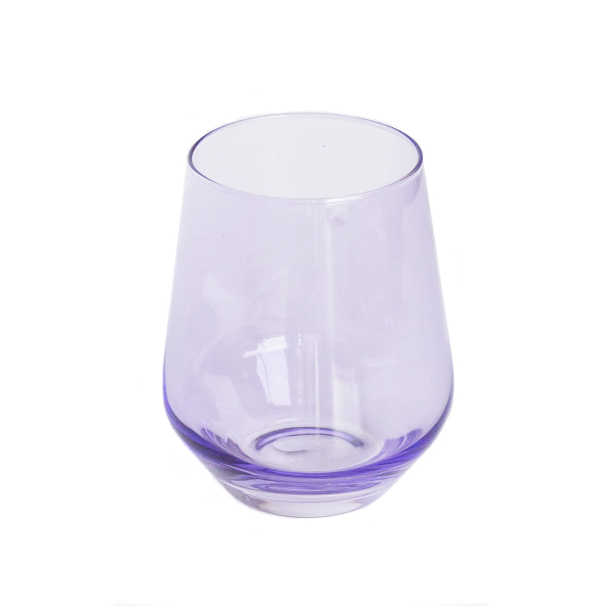 Handblown Lavender Purple Colored Stemless Wine Glass