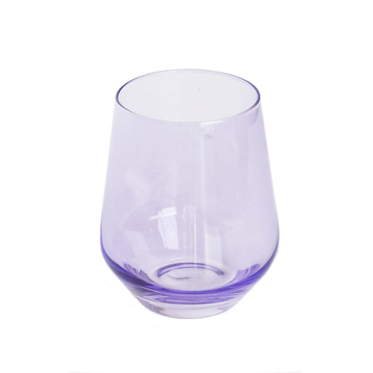 Handblown Lavender Purple Colored Stemless Wine Glass