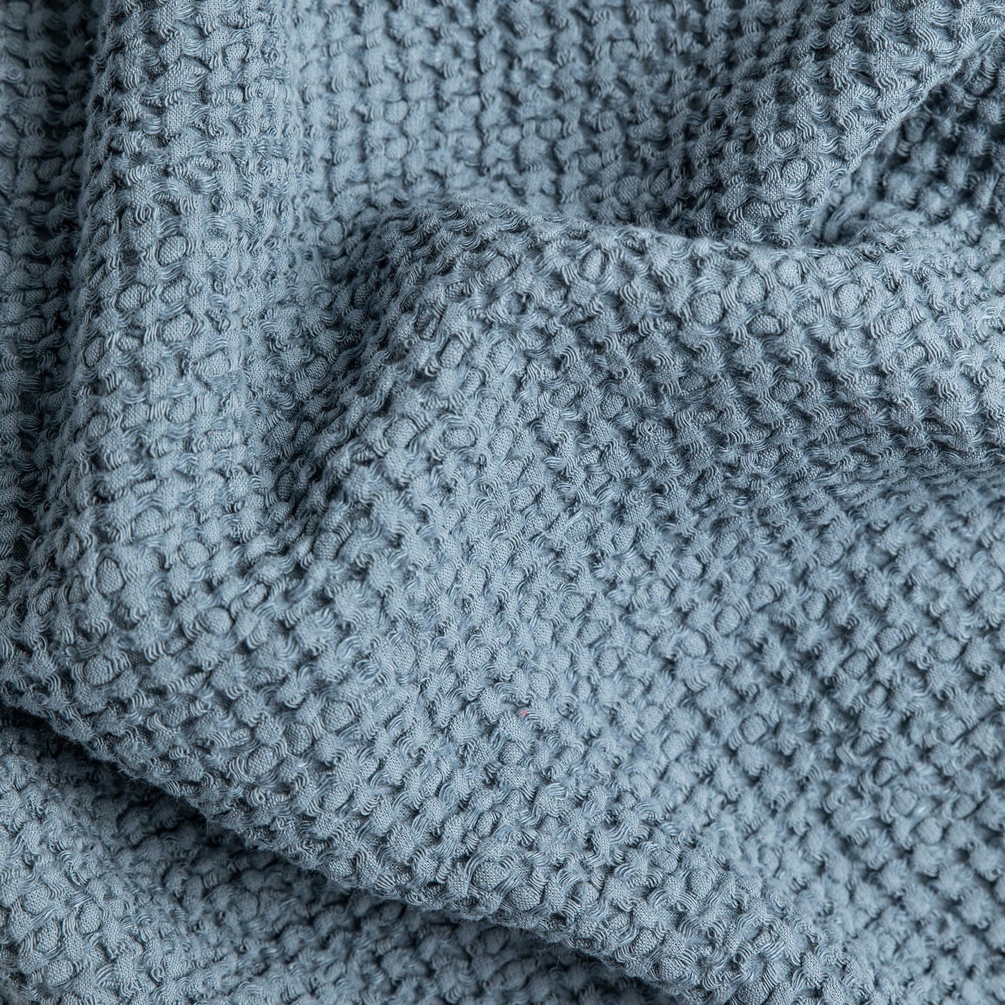 Linen-Cotton Blend Waffle Throw Blanket