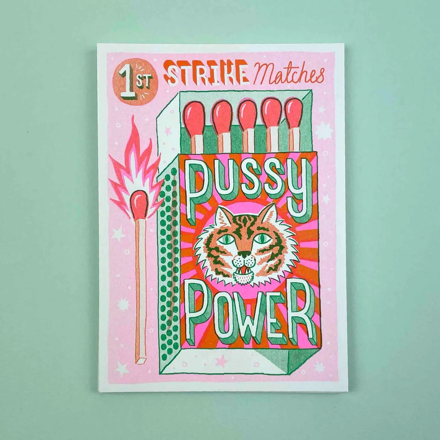 First Strike Power 5.75" x 8.25" Risograph Print