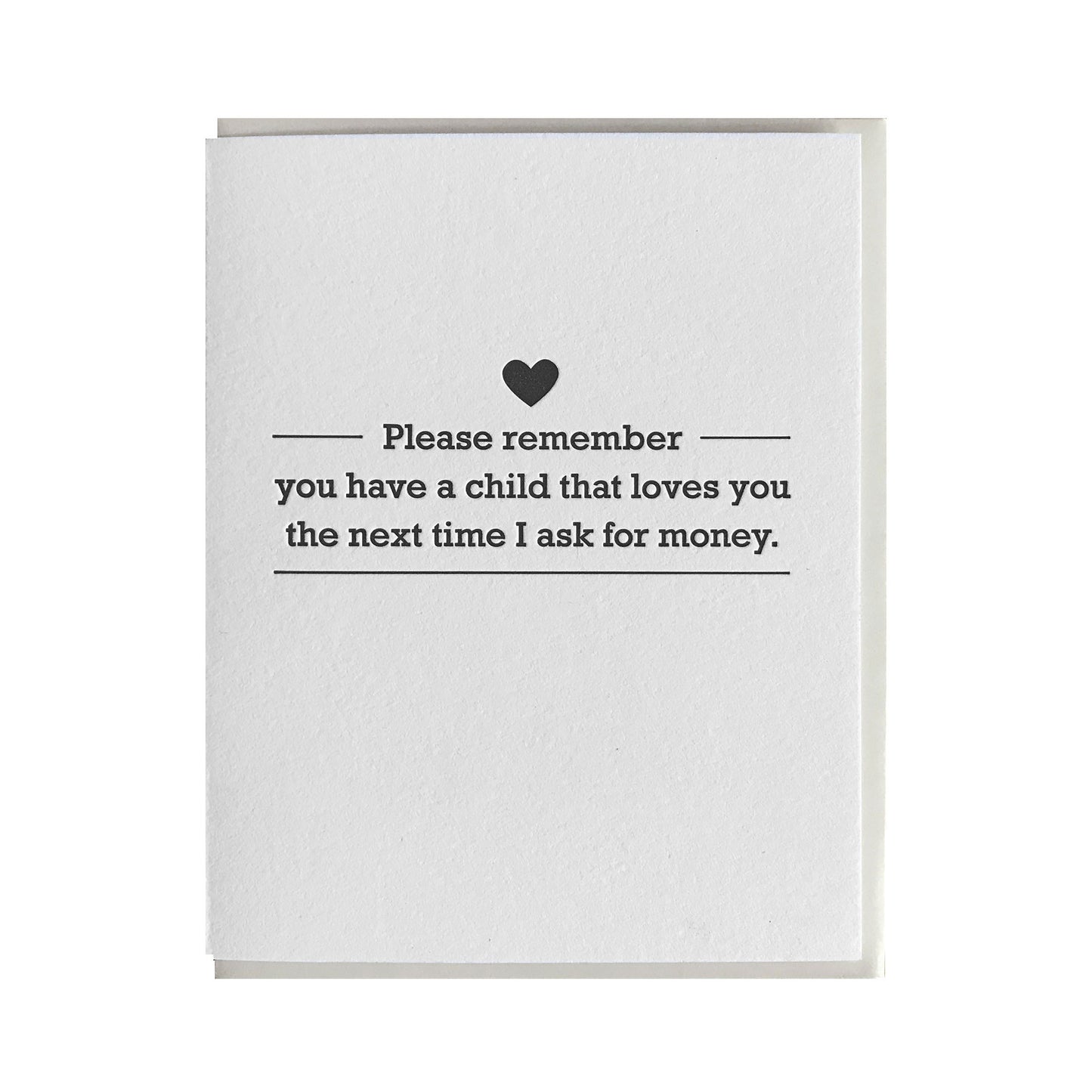 Ask for Money Mother's or Father's Day Card