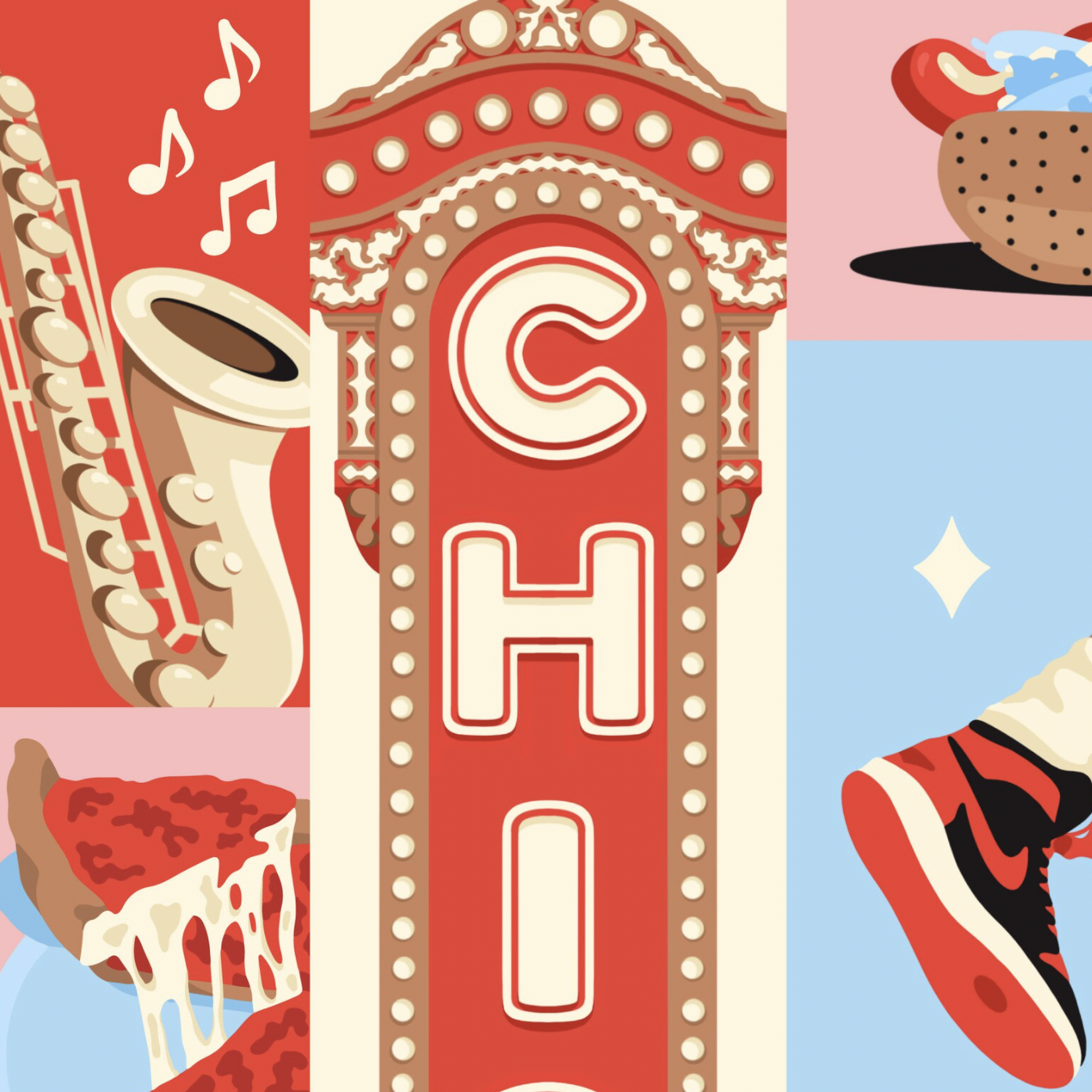 Chicago My Kind of Town Icons 11" x 17" Print