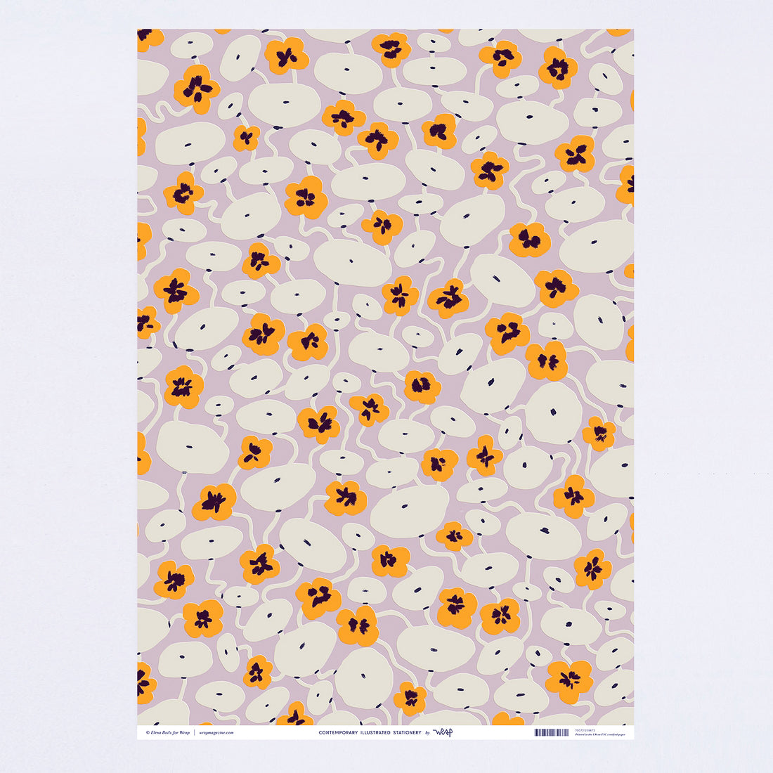 Nasturtiums Floral Gift Wrap (Pack of 3 - 20” x 28” Sheets)