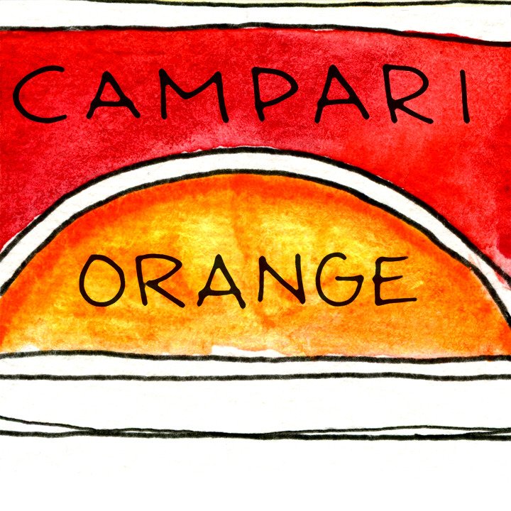 Negroni Cocktail Diagram 8.5" x 11" Print