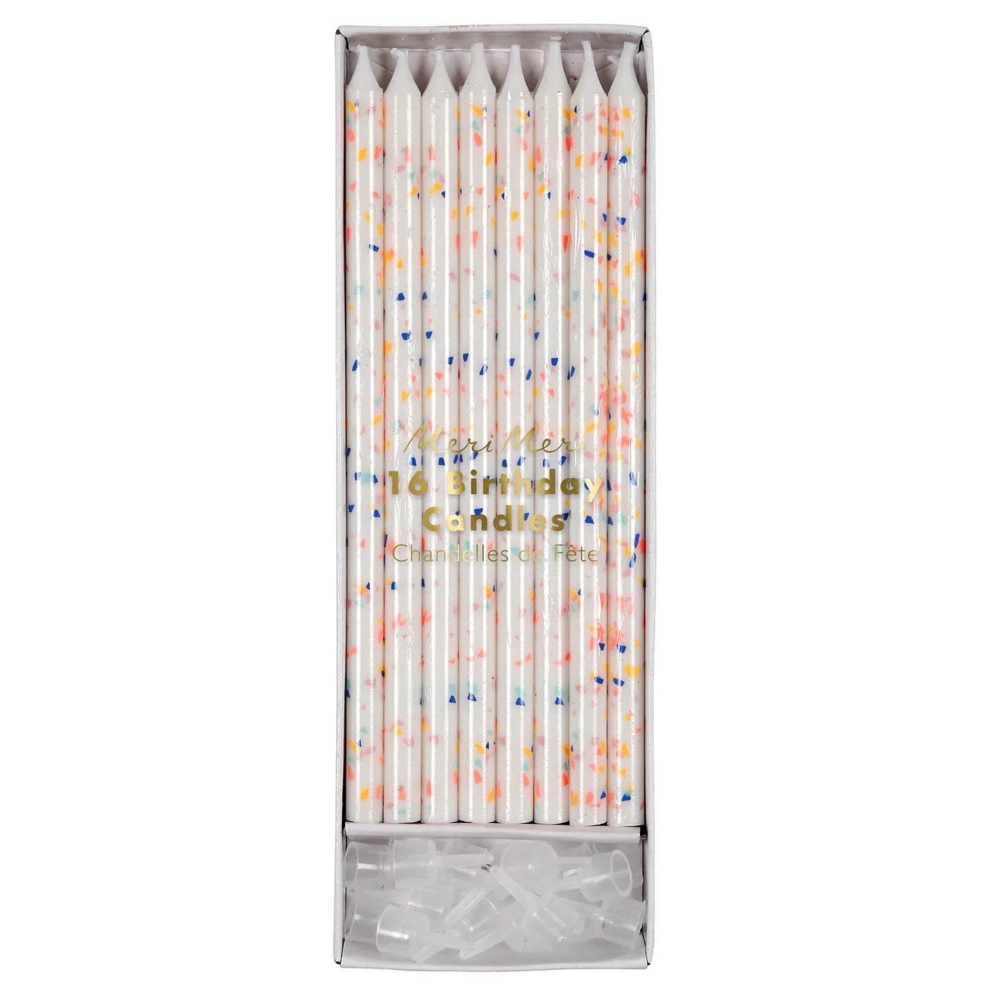 Neon Confetti 6" Birthday Candles (Pack of 16)
