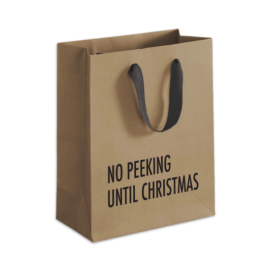No Peeking Until Christmas Holiday Gift Bag