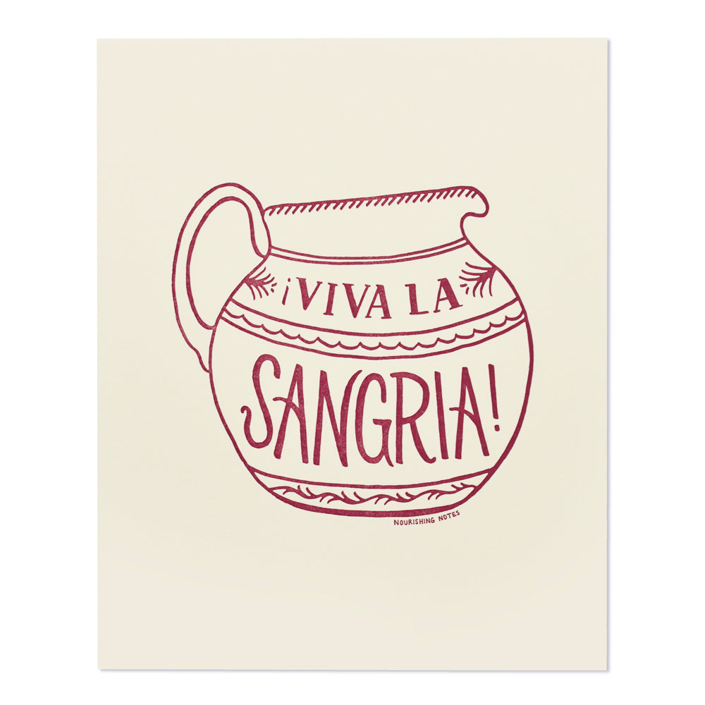 Viva la Sangria 8" x 10" Letterpress Print