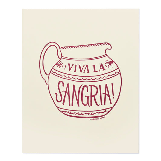 Viva la Sangria 8" x 10" Letterpress Print