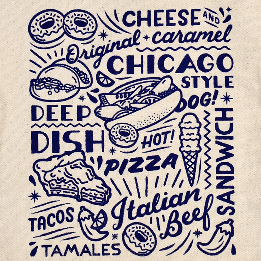 Chicago Food Icons Tote Bag