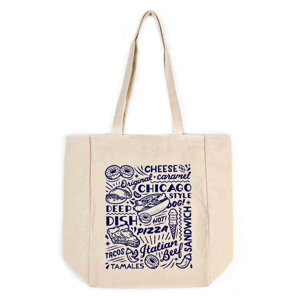 Chicago Food Icons Tote Bag