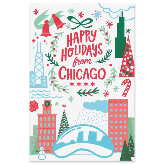 Happy Holidays from Chicago Holiday Postcard Set (Pack of 8)