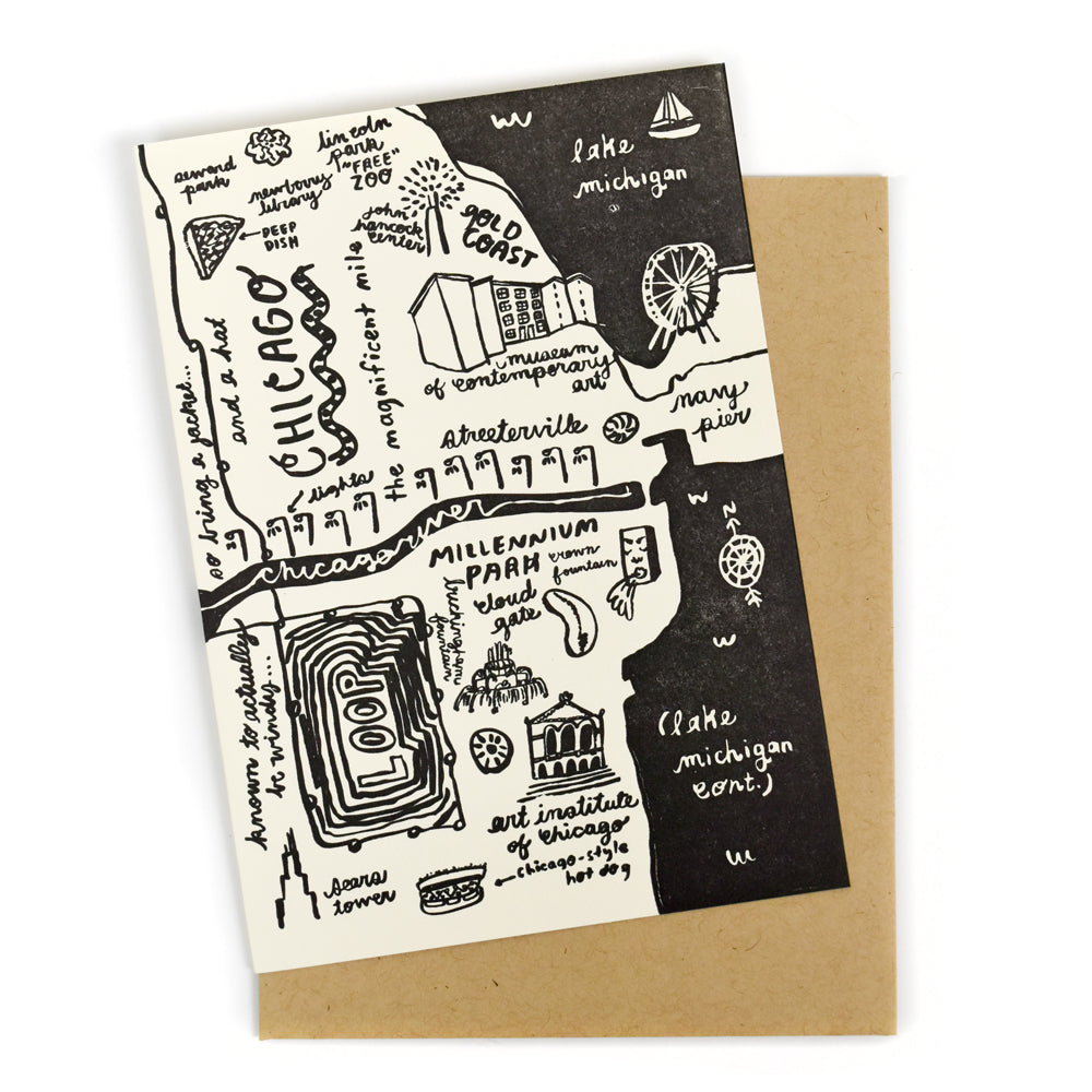 Chicago Illustrated Map Card