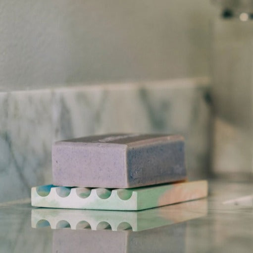 Ridged Concrete Soap Dish